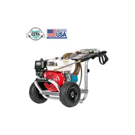 Fna Group Simpson Gas Pressure Washer W/ Honda GX200 Engine, 3400 PSI, 2.5 GPM, 5/16" Hose 60735